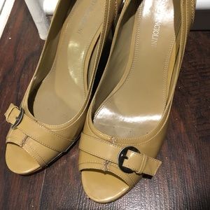 Enzo open toe stilettos interesting beige color